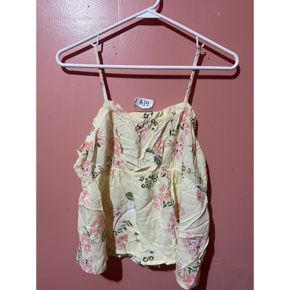 3/$15 Abound Womens Tank Top S Small Yellow Floral Cropped Nordstrom Rack New